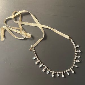 J. Crew Jewel Ribbon Tie Necklace
